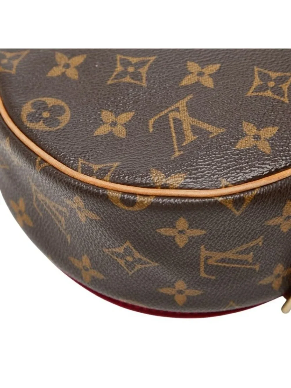 Louis Vuitton Monogram Tambourine Crossbody Shoulder Bag Brown Leather